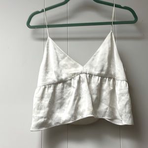 Little moon, white, tank top, silk